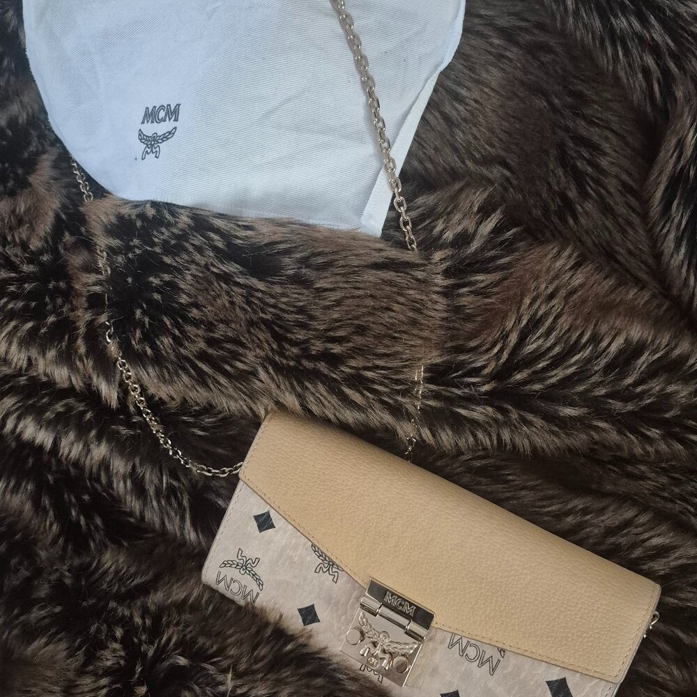 MCM Tan Chain Wallet